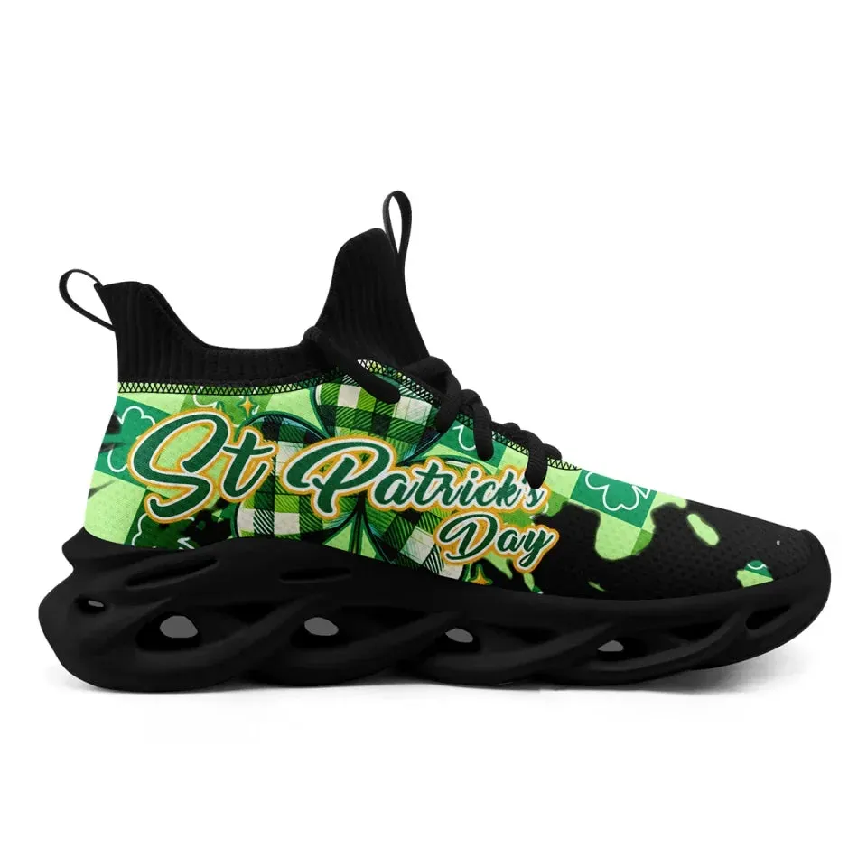 Personalized Four-Leaf Lucky Sneakers, Custom St. Paddy’s Day Gym Shoes