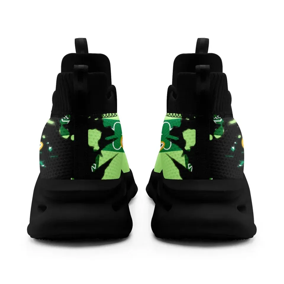 Personalized Four-Leaf Lucky Sneakers, Custom St. Paddy’s Day Gym Shoes