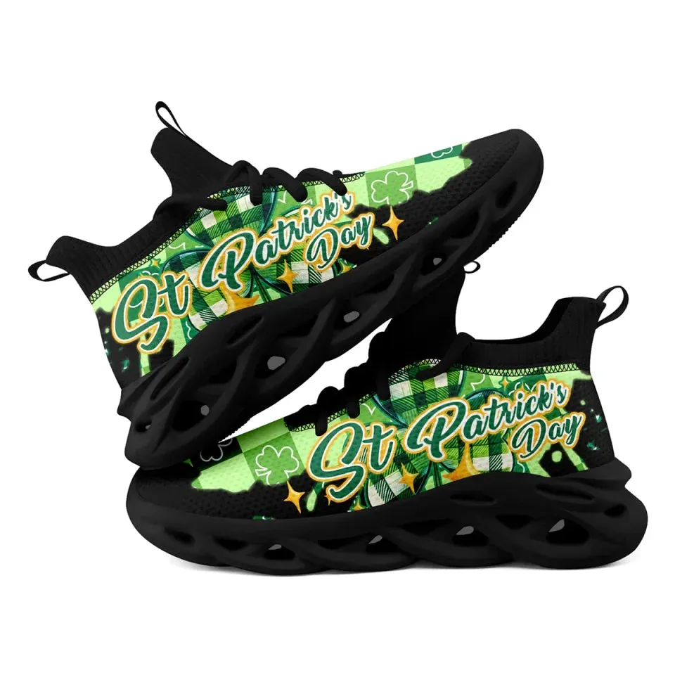 Personalized Four-Leaf Lucky Sneakers, Custom St. Paddy’s Day Gym Shoes