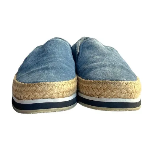 PRADA Saint Tropez Blue Suede Sport Slip-on Espadrille Sneakers, Size 35.5