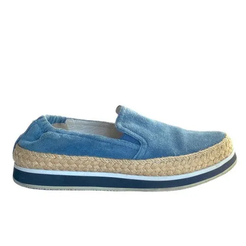 PRADA Saint Tropez Blue Suede Sport Slip-on Espadrille Sneakers, Size 35.5