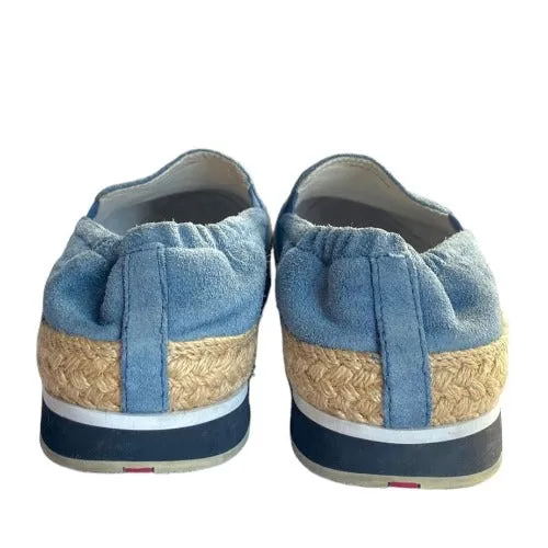 PRADA Saint Tropez Blue Suede Sport Slip-on Espadrille Sneakers, Size 35.5