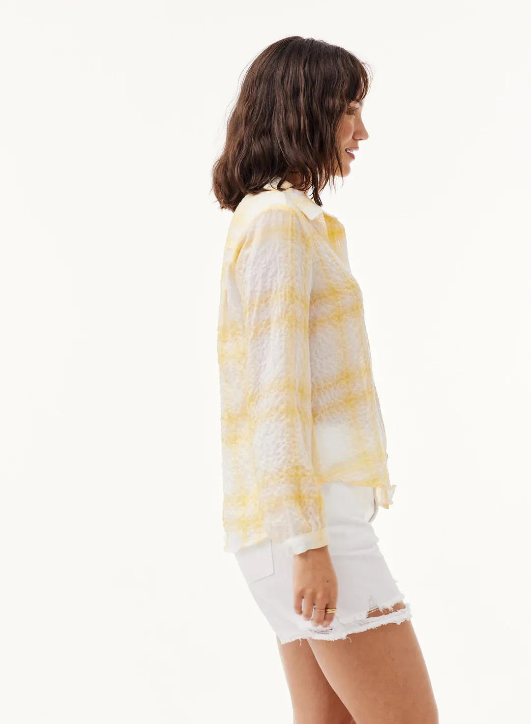 Pucker Plaid Button Down