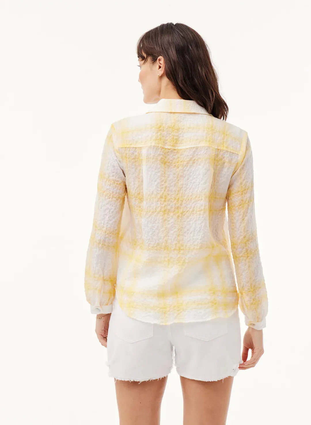 Pucker Plaid Button Down