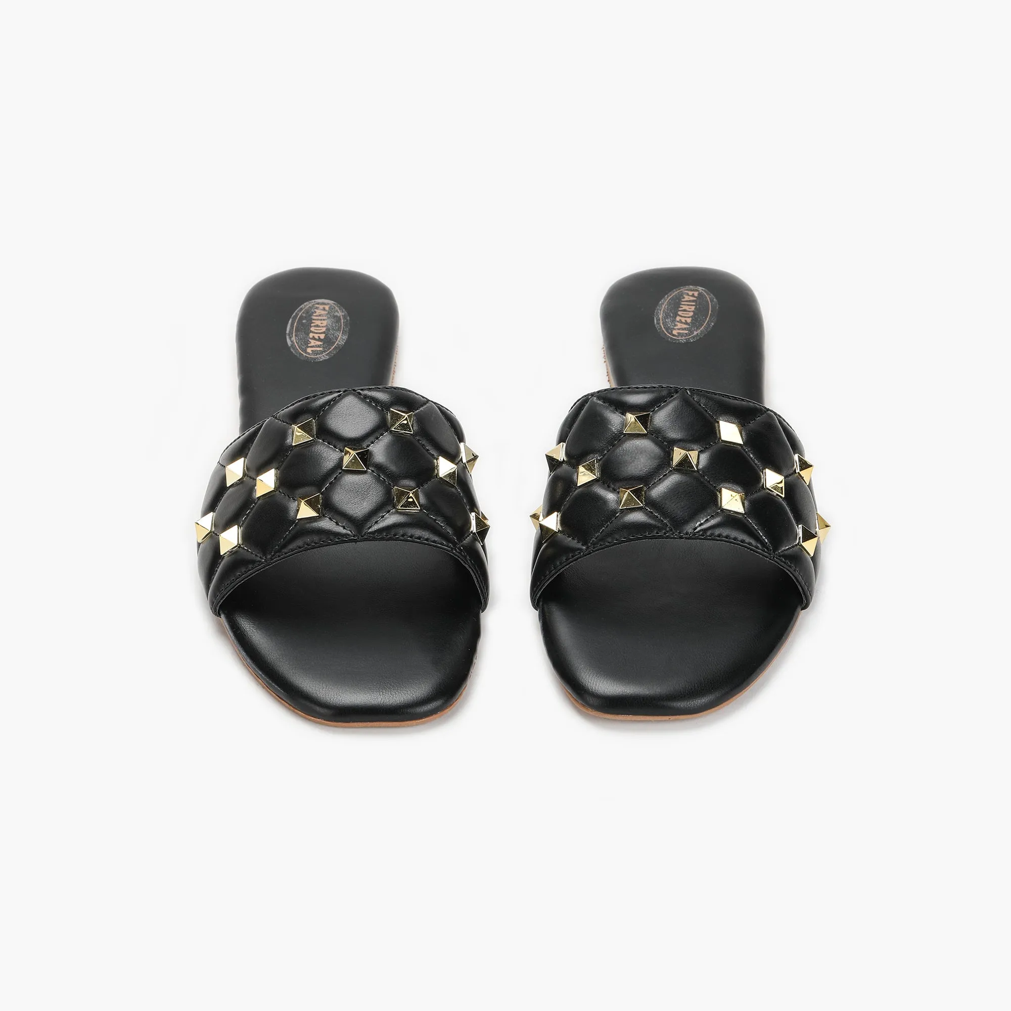 Quilted Studded Slides