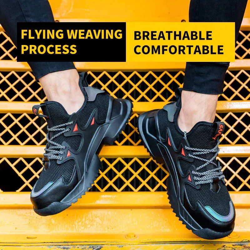 Safety shoes, lightweight and breathable work shoes with steel toe