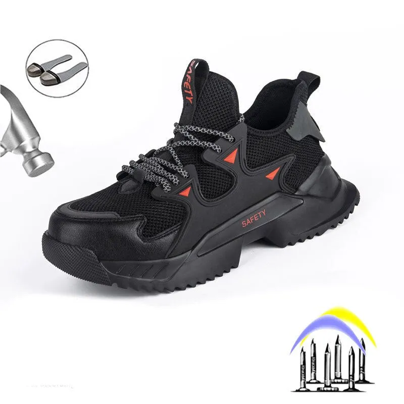 Safety shoes, lightweight and breathable work shoes with steel toe