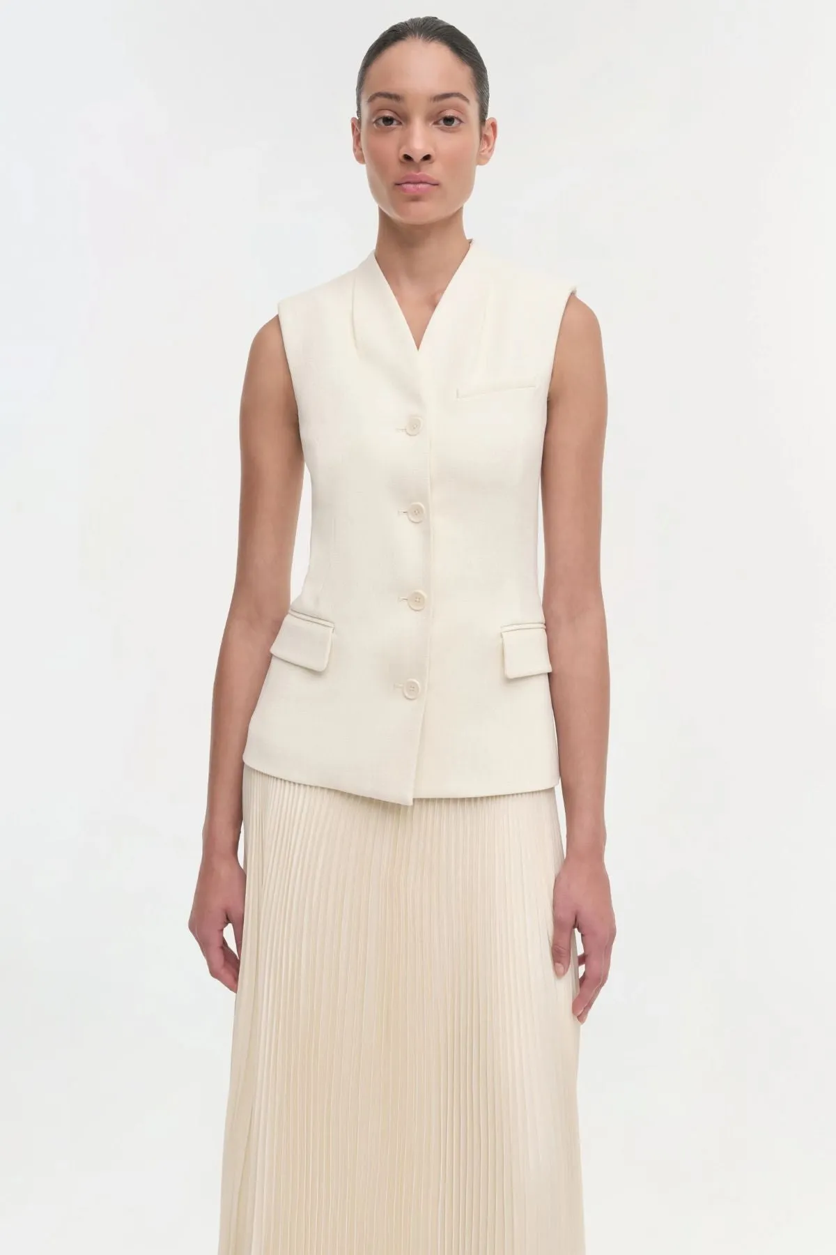 Simkhai Georgina Vest Midi Dress - White