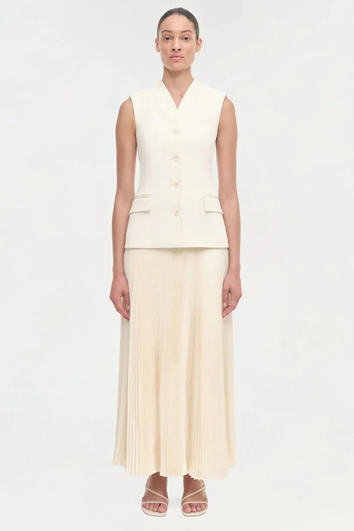 Simkhai Georgina Vest Midi Dress - White
