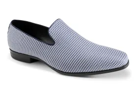 (Size 13) Navy Mini-Houndstooth Pattern Loafer