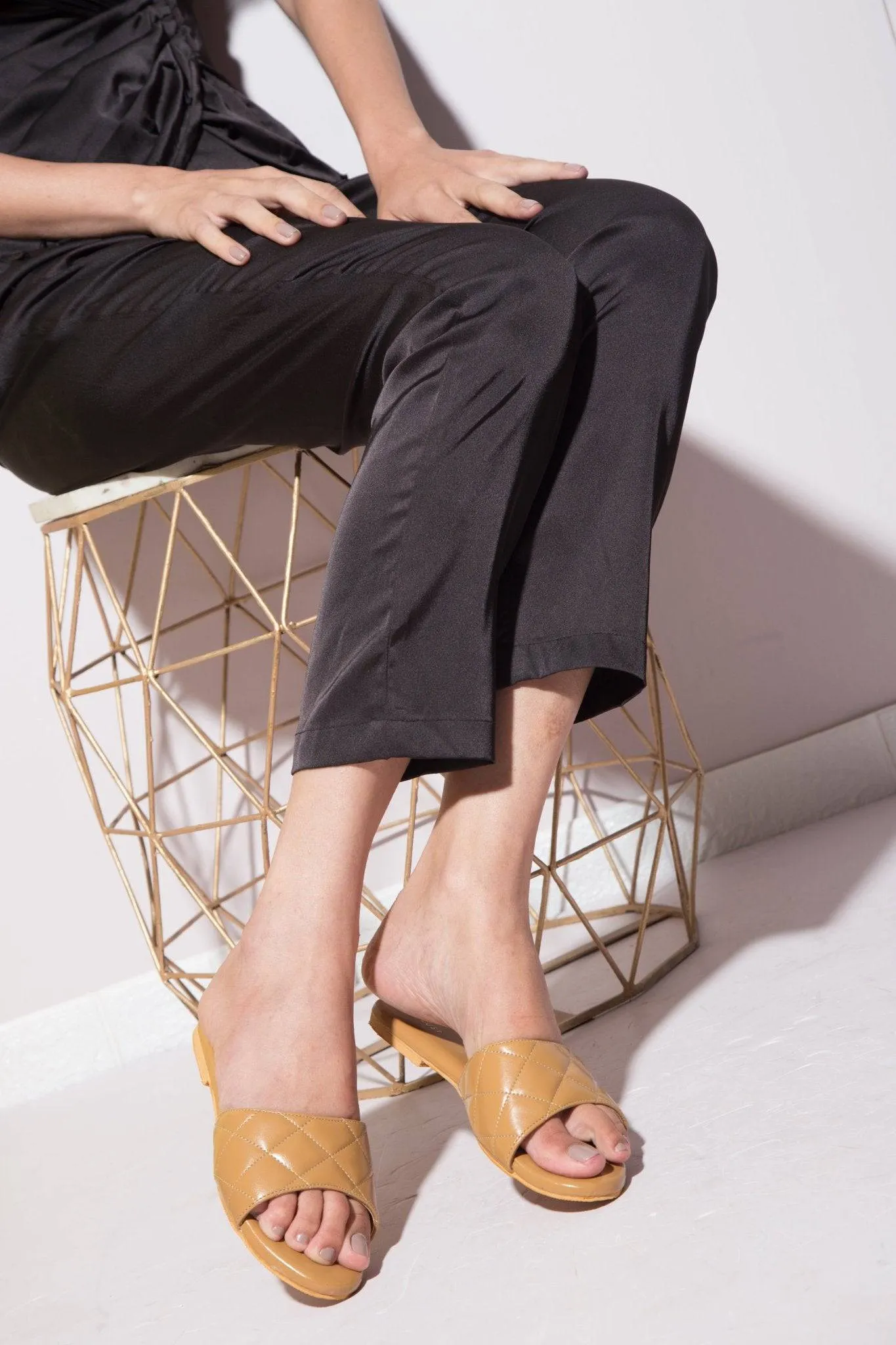 Super Cushioned Quilted Flats - Beige