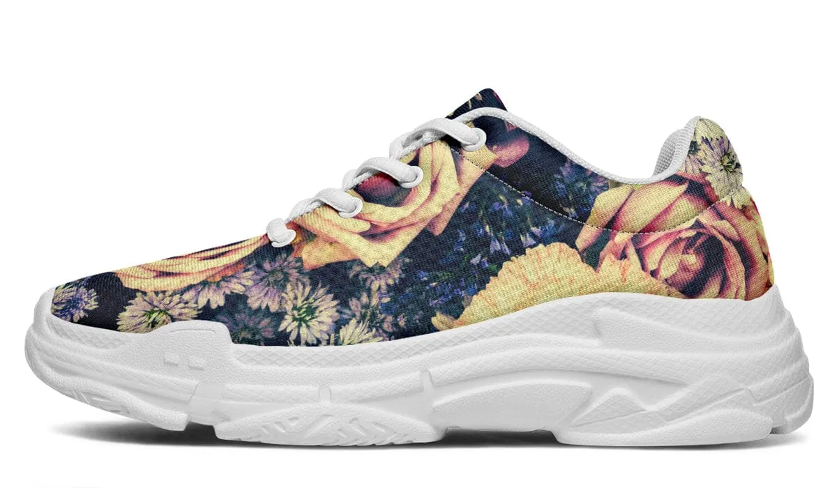 Vintage Flowers Chunky Shoes
