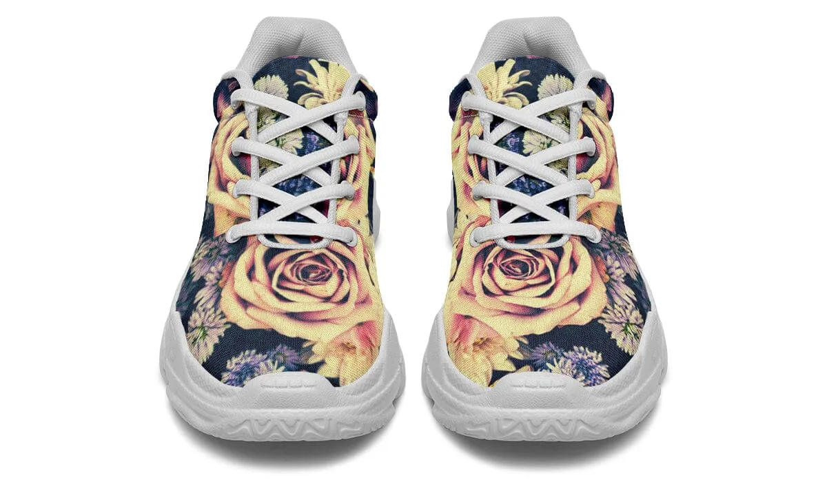 Vintage Flowers Chunky Shoes