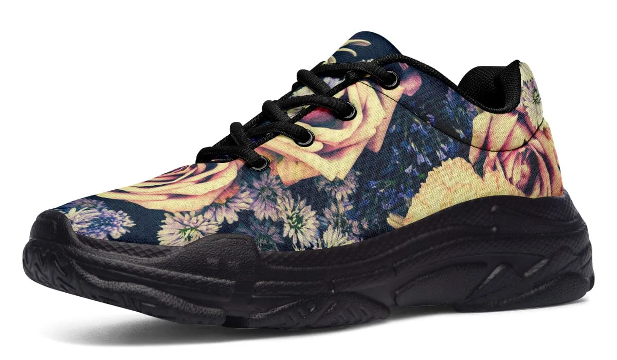 Vintage Flowers Chunky Shoes