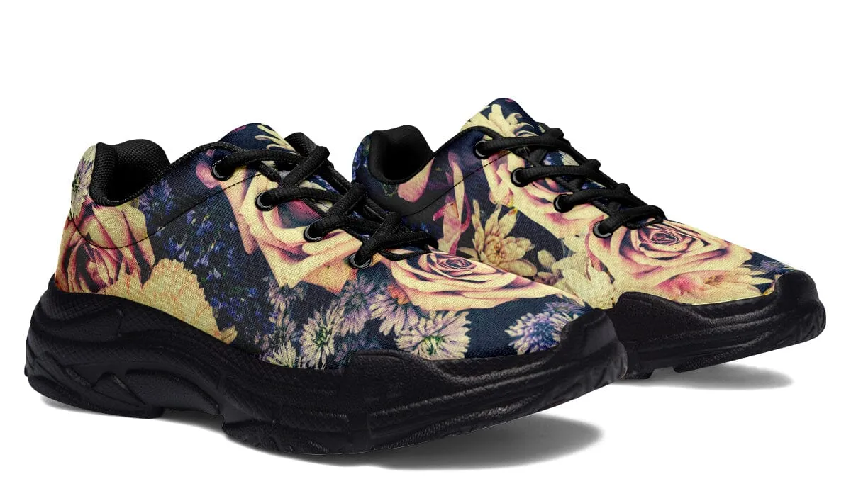 Vintage Flowers Chunky Shoes