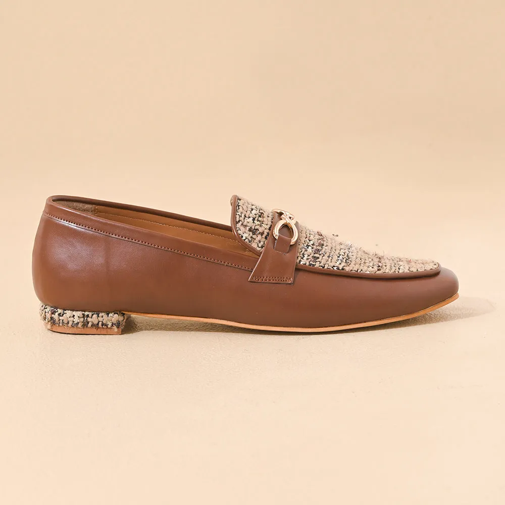 Walnut Square Toe Loafers Shoes