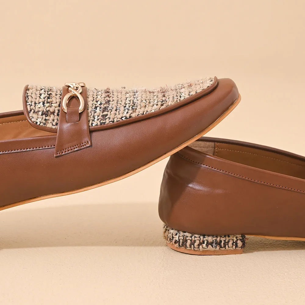Walnut Square Toe Loafers Shoes