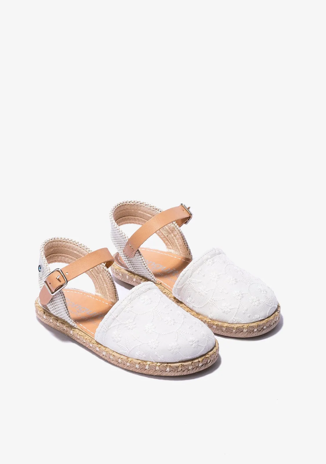 White Embroidery Espadrilles