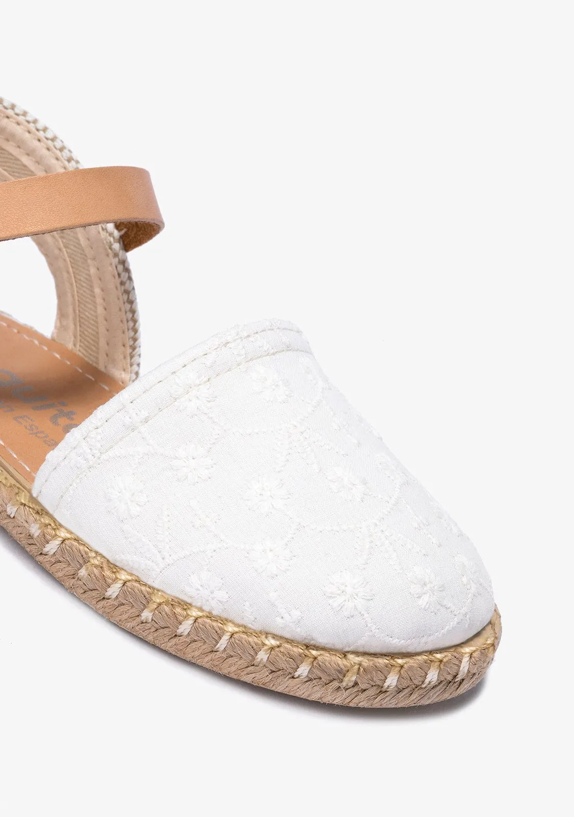 White Embroidery Espadrilles