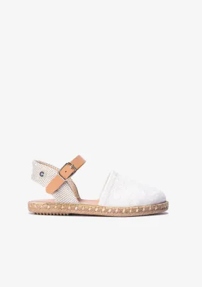 White Embroidery Espadrilles