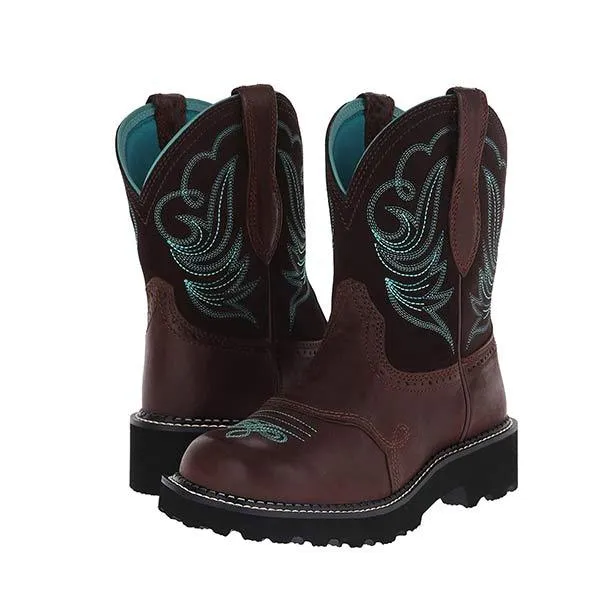 Women'S Embroidered Mid Cowboy Boots 16927330C