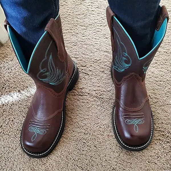 Women'S Embroidered Mid Cowboy Boots 16927330C