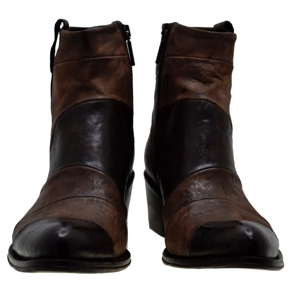 Women's Italian Shoes Jo Ghost 4044 Brown Leather Ankle Boots available sizes 36 39