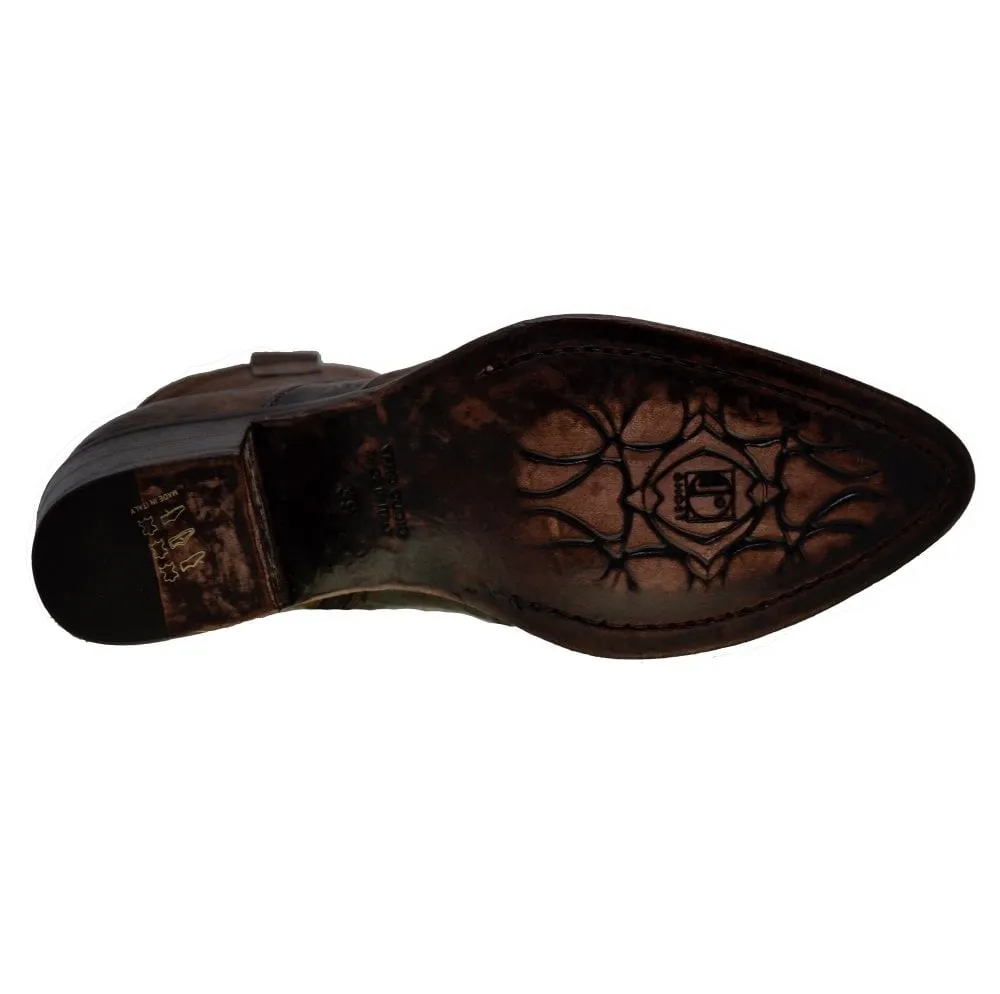 Women's Italian Shoes Jo Ghost 4044 Brown Leather Ankle Boots available sizes 36 39
