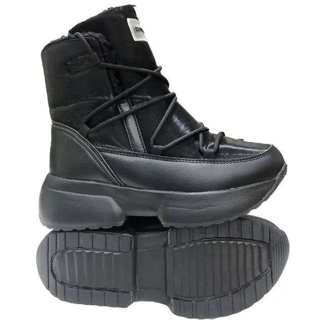Women's Lace-Up Snow Boots – Waterproof Platform Outdoor Cotton Ski Boots, 2025 Winter Collection