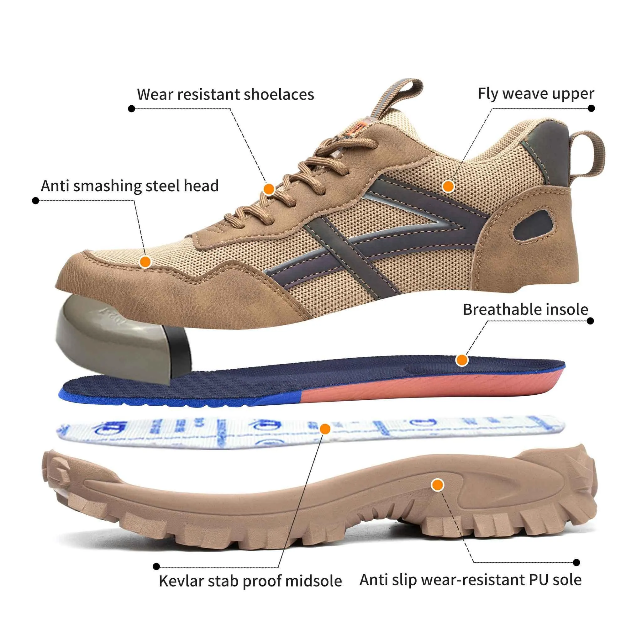 Women's Steel Toe Work Shoes - Slip Resistant | B225