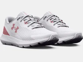 Women's UA Surge 3 Running Shoe - White/Pink Elixir