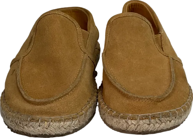 ZARA Beige Leather Jute Loafers UK 11.5 EU 30 👼